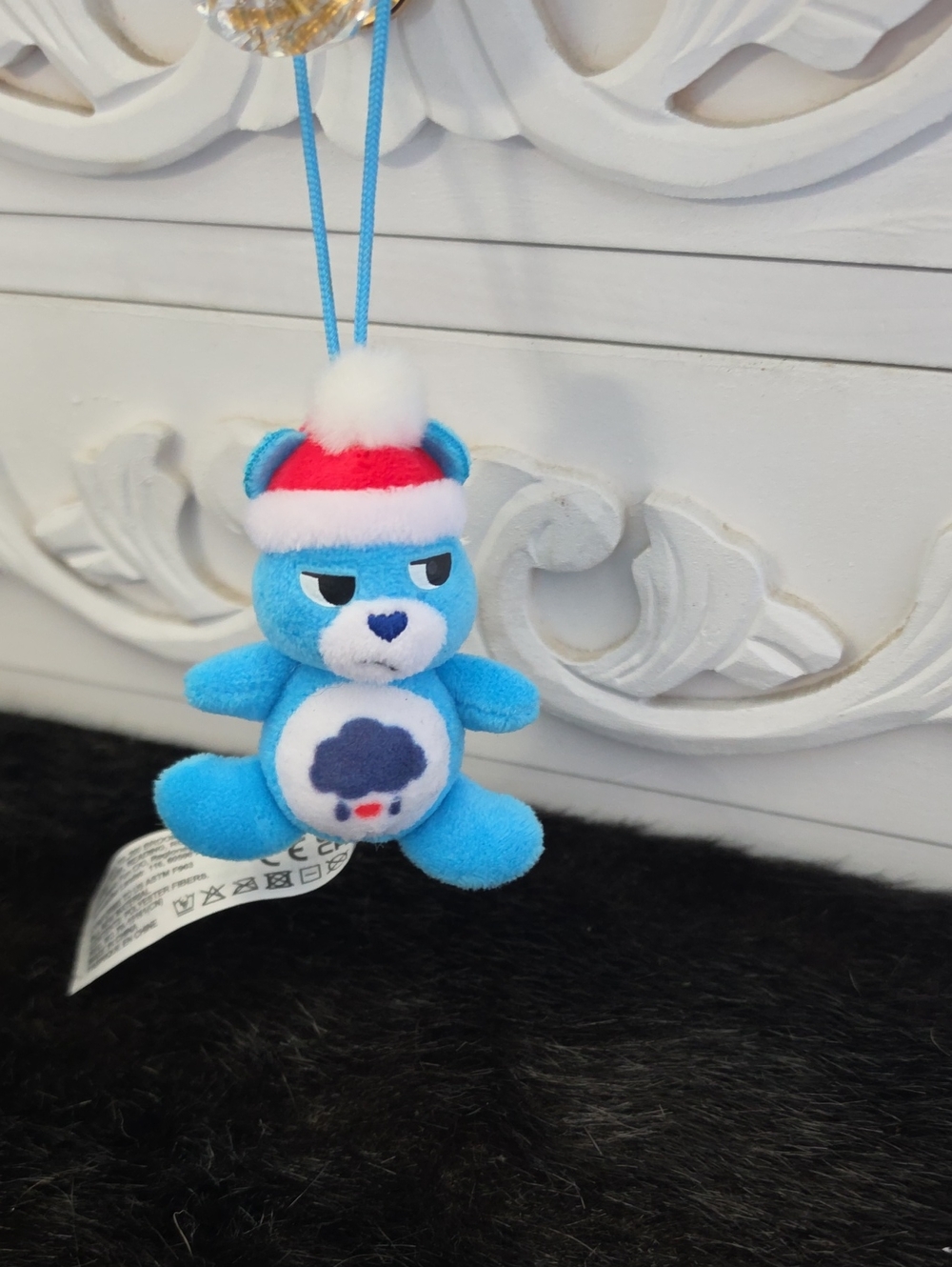 Blue Plush Bear Keychain with Winter Hat - Kids Accessories